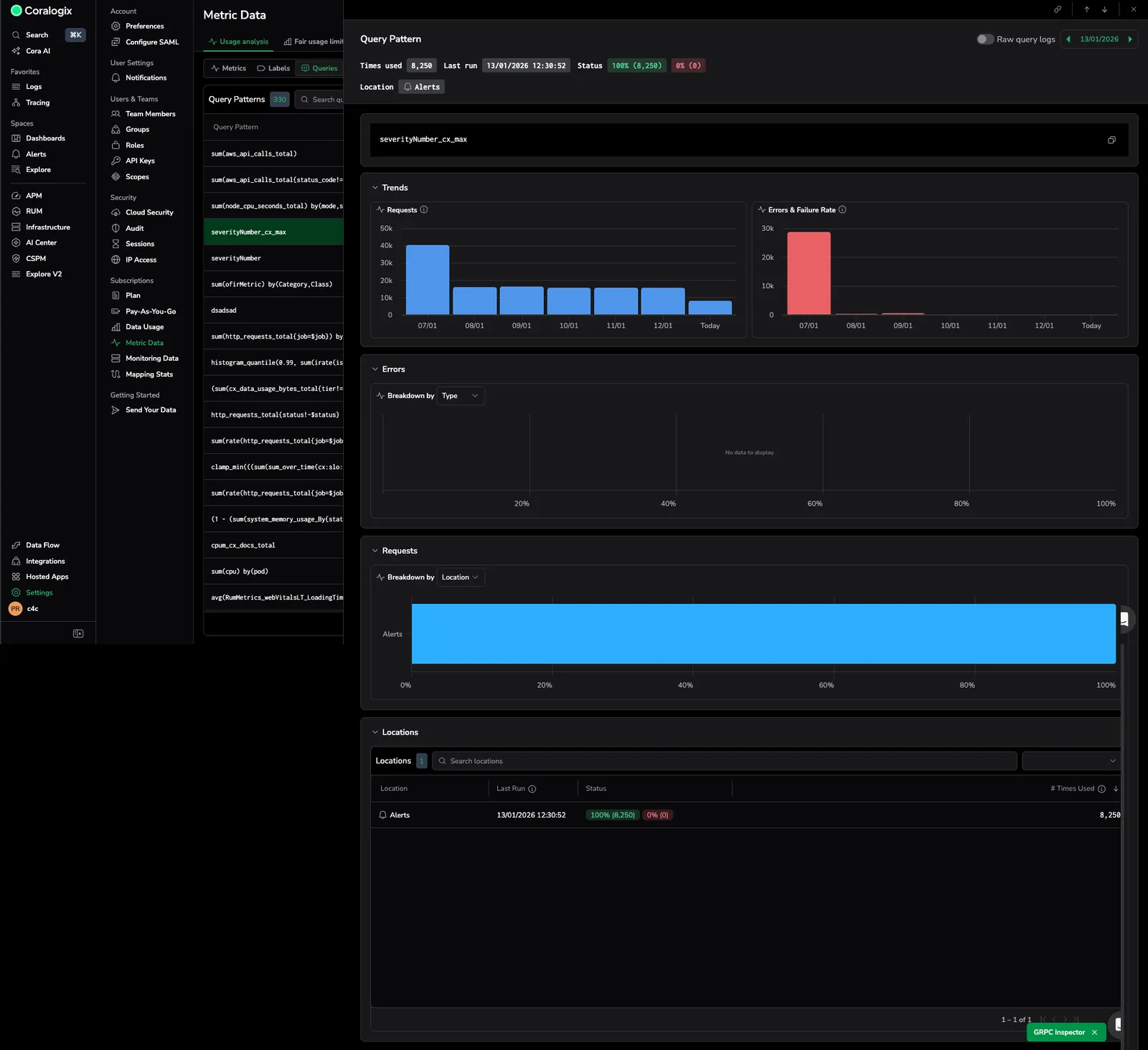 query drilldown view