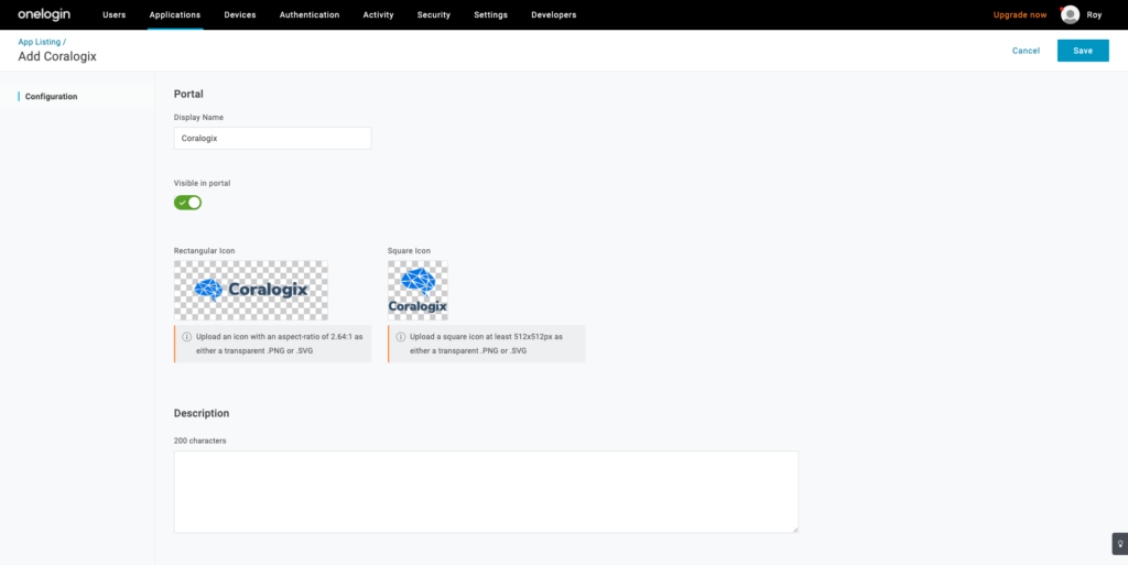 coralogix one login saml display