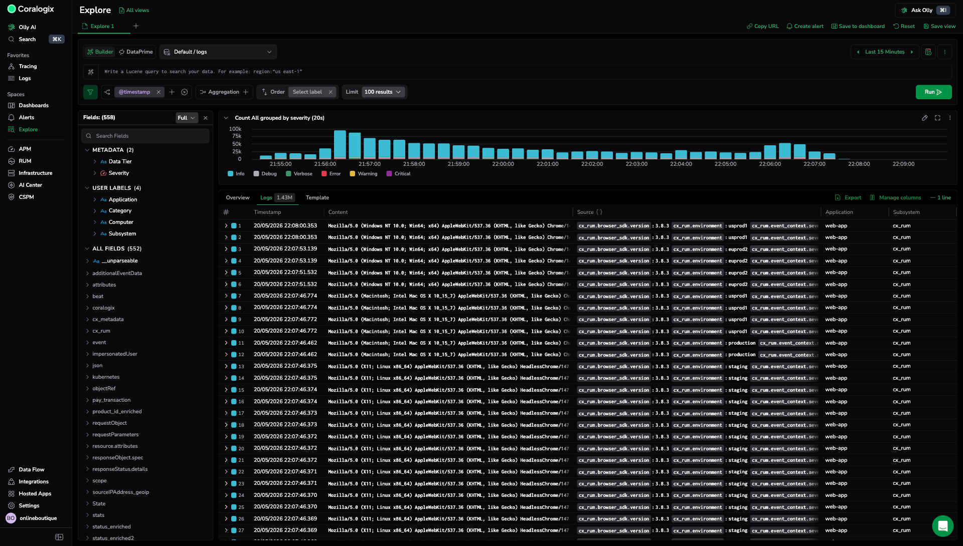 Explore result panel with the Overview tab selected