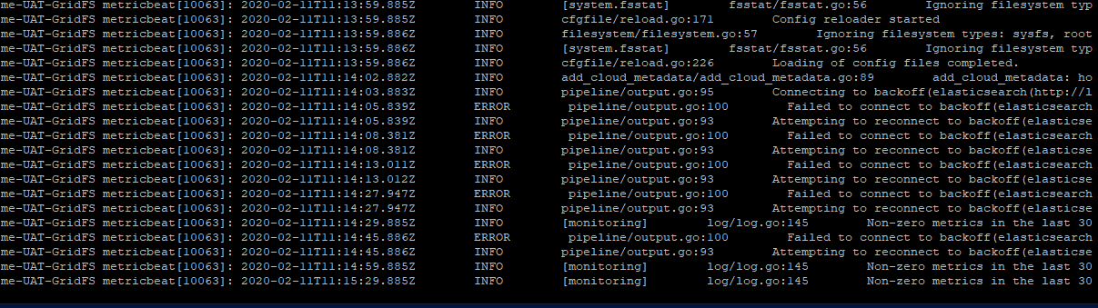 coralogix troubleshooting no filebeat connection