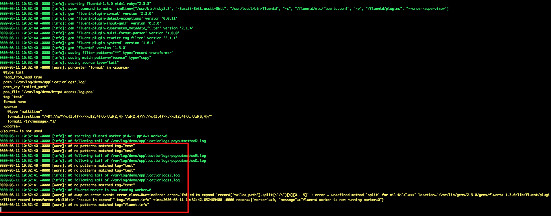 coralogix troubleshooting wrong tag name