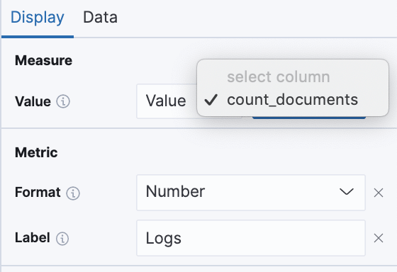 display count documents value