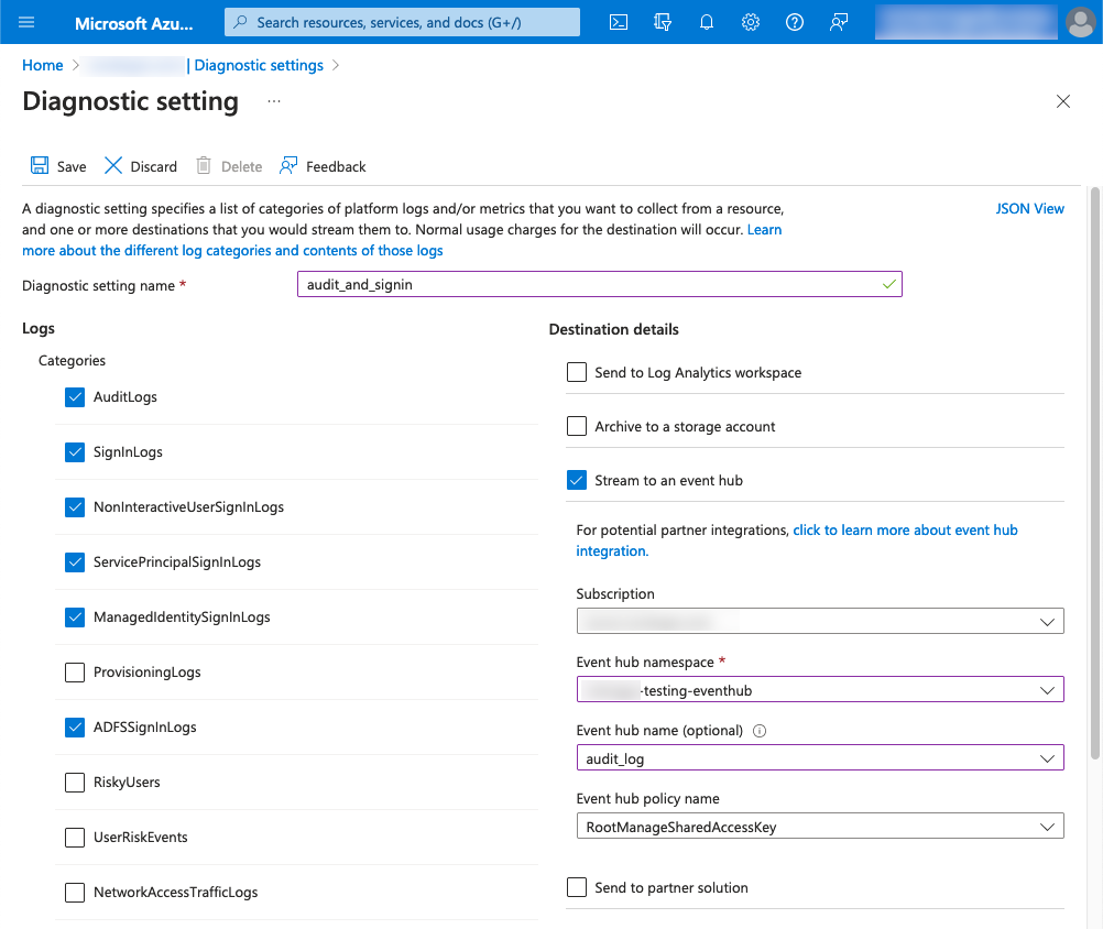 Azure Active Directory Logs to Coralogix