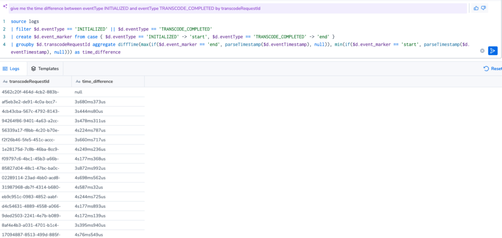 AI assisted log querying