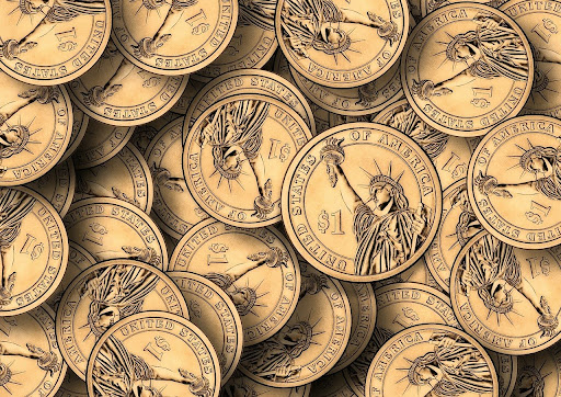 Coins of 1 dollar
