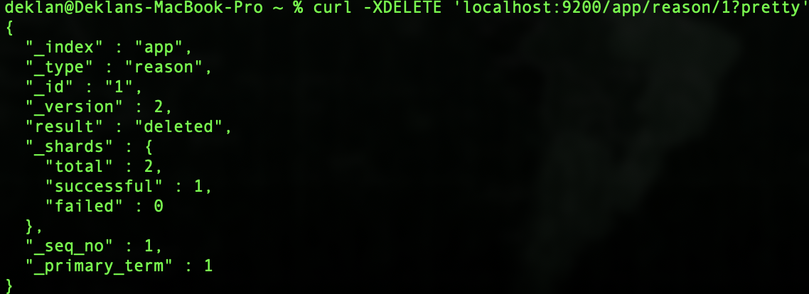 delete elasticsearch entry