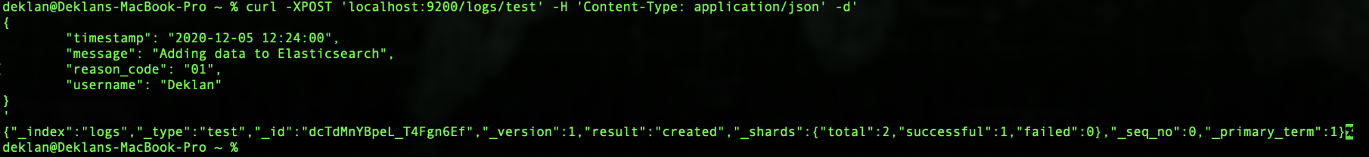 create record elasticsearch