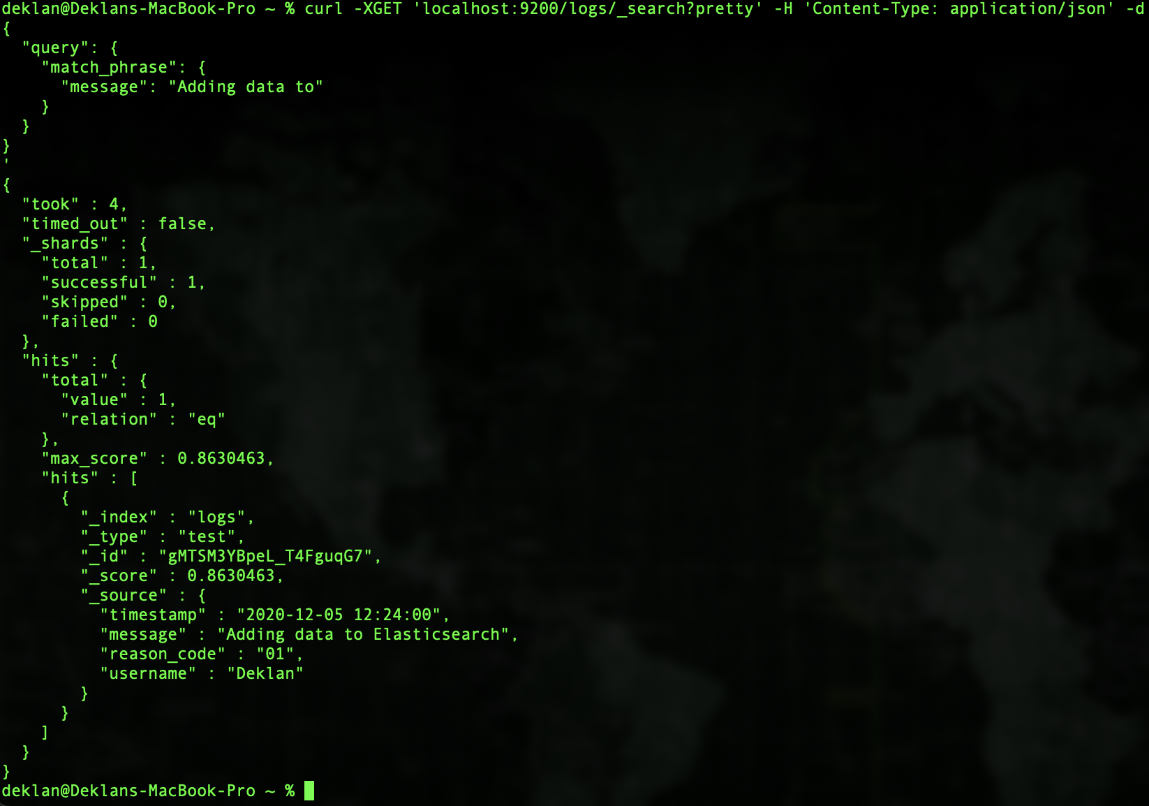 DSL query results