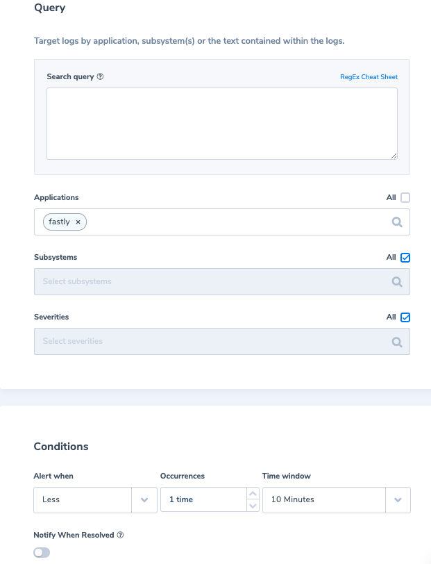 coralogix fastly blog no logs alert