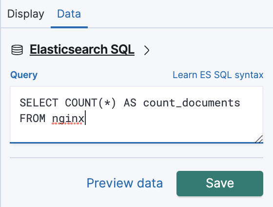 elasticsearch sql data