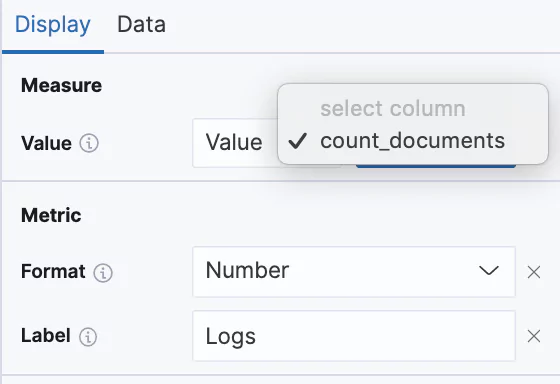 display count documents value