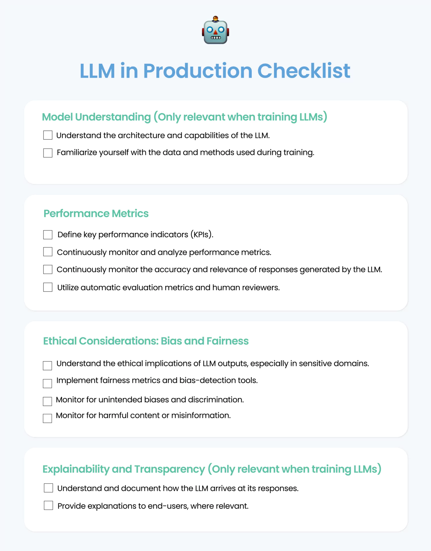 LLM in Production Checklist