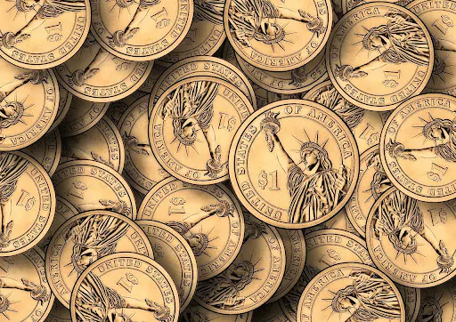 Coins of 1 dollar