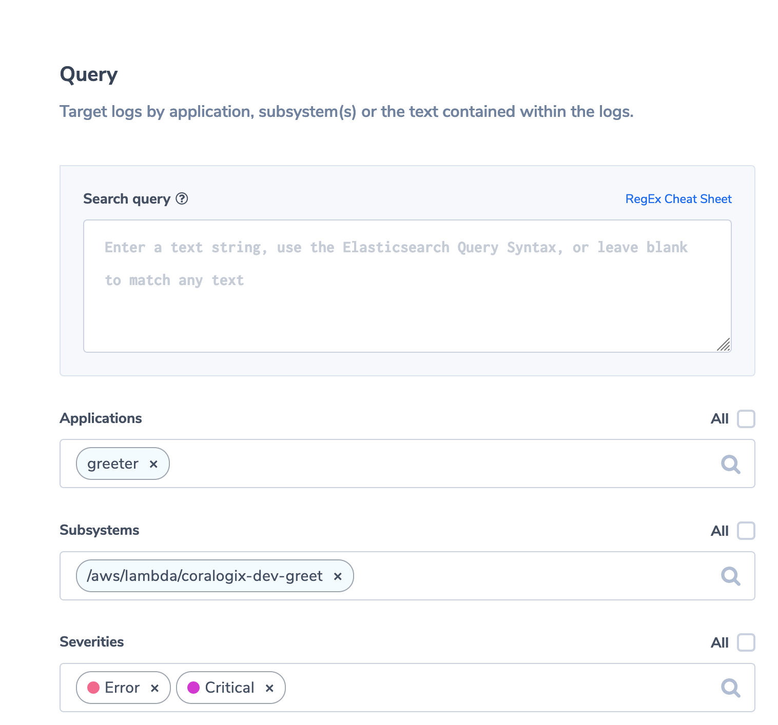 coralogix add alert 2 query