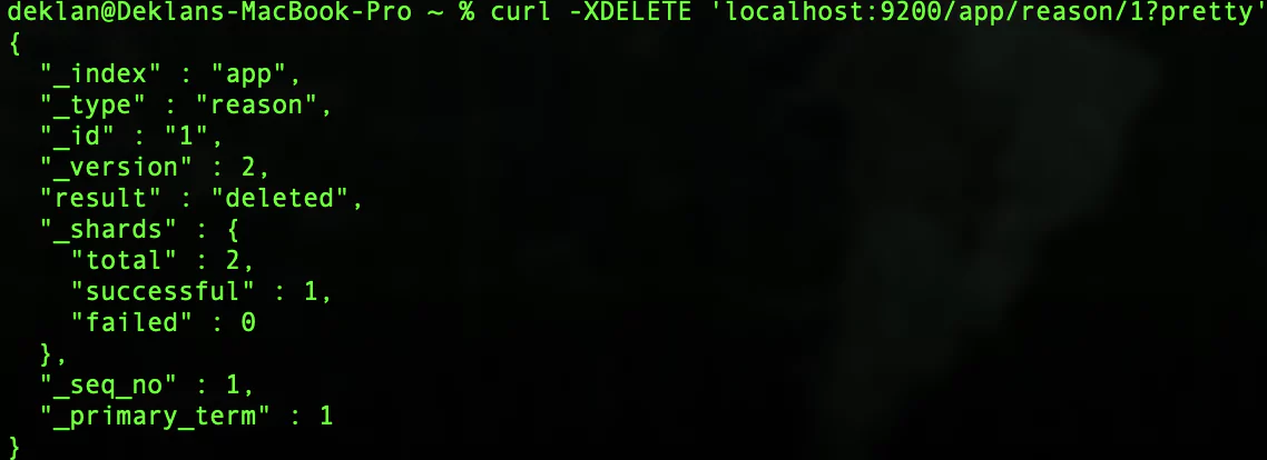 delete elasticsearch entry