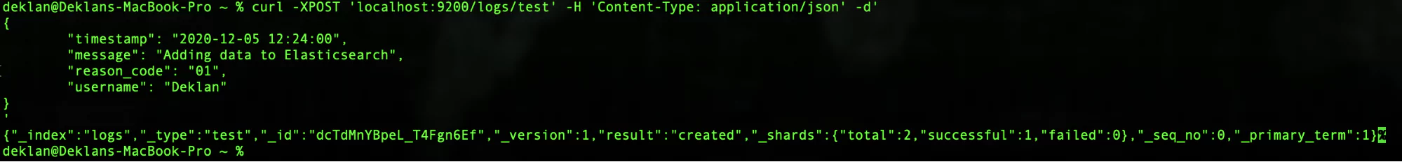 create record elasticsearch