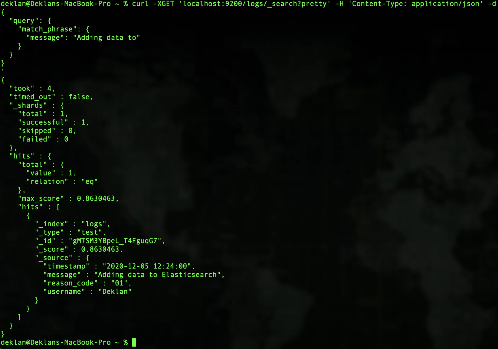 DSL query results