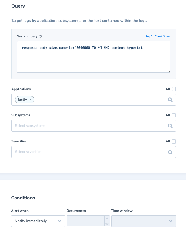 coralogix fastly blog response body for txt content request exfiltration alert
