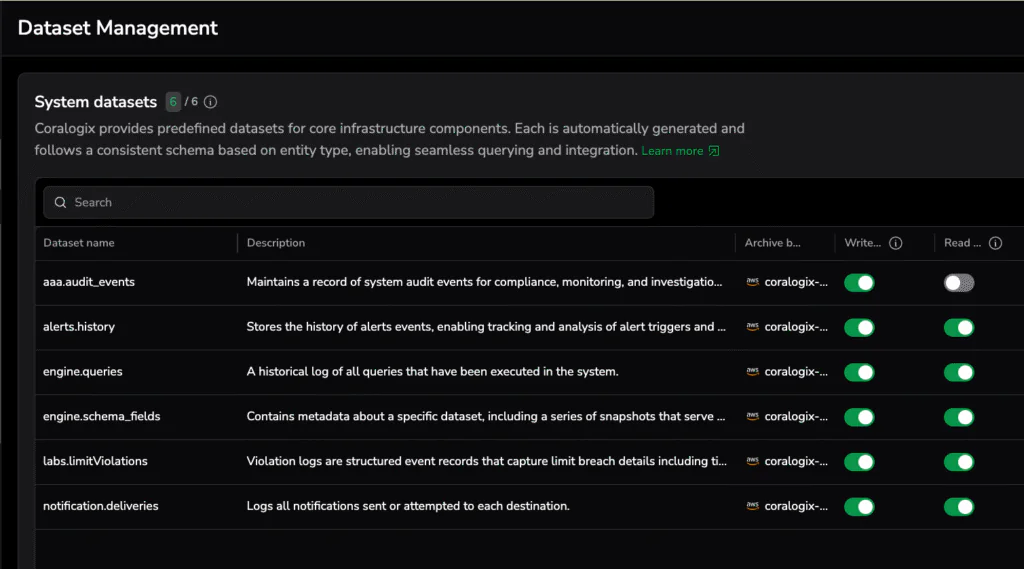 Dataset Management UI