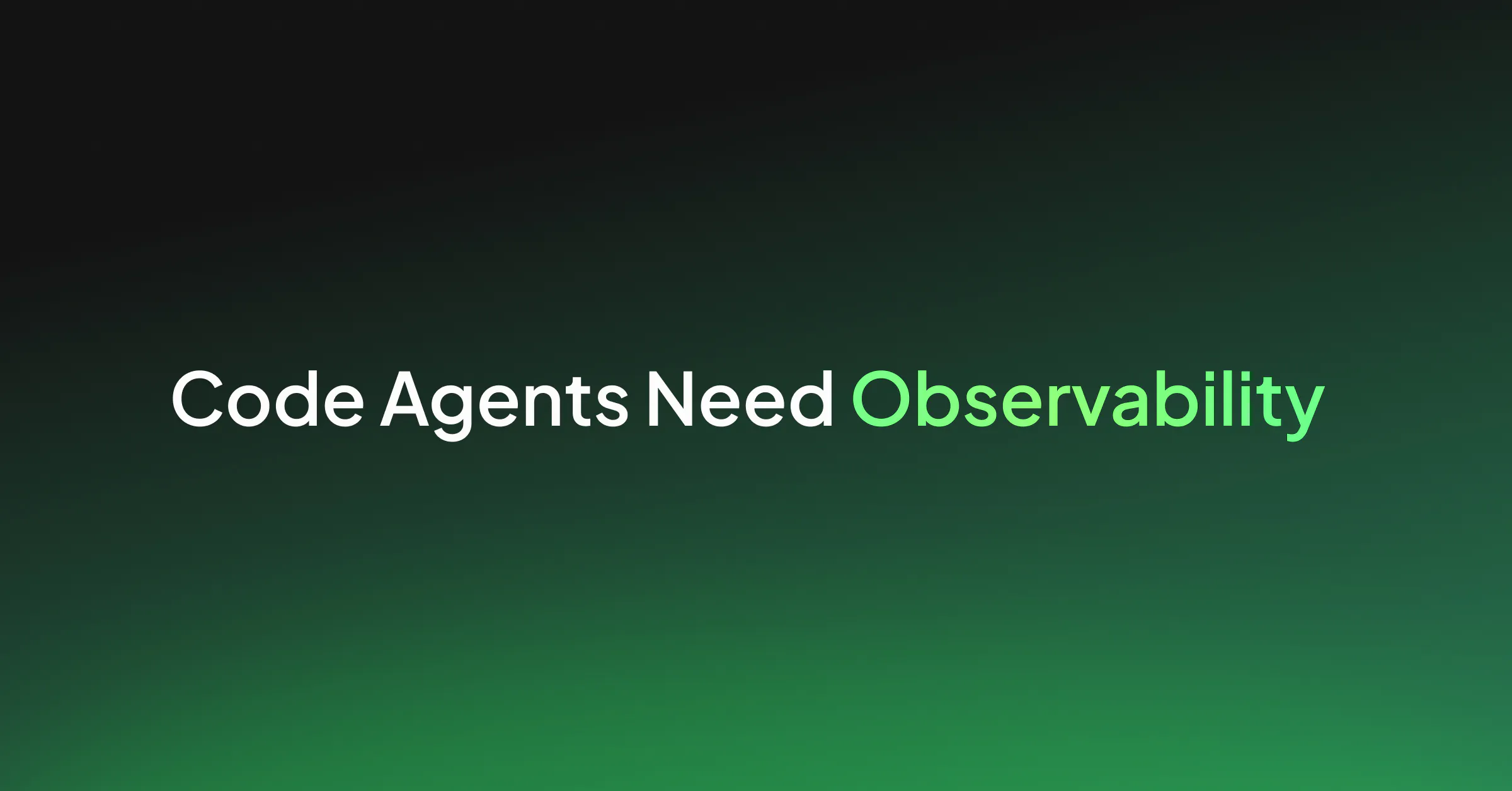Code Agents Need Observability
