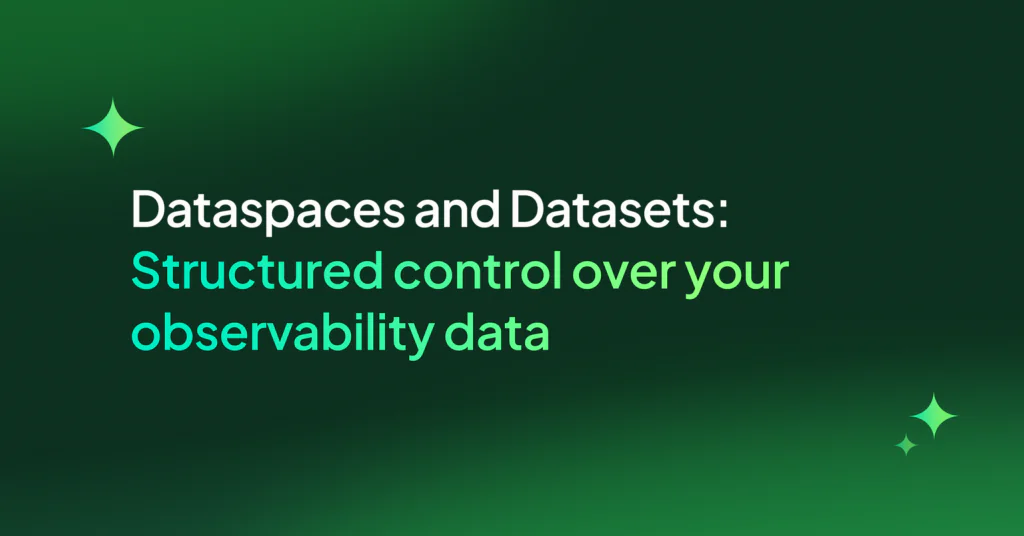 Dataspaces and Datasets: Structured control over your observability data
