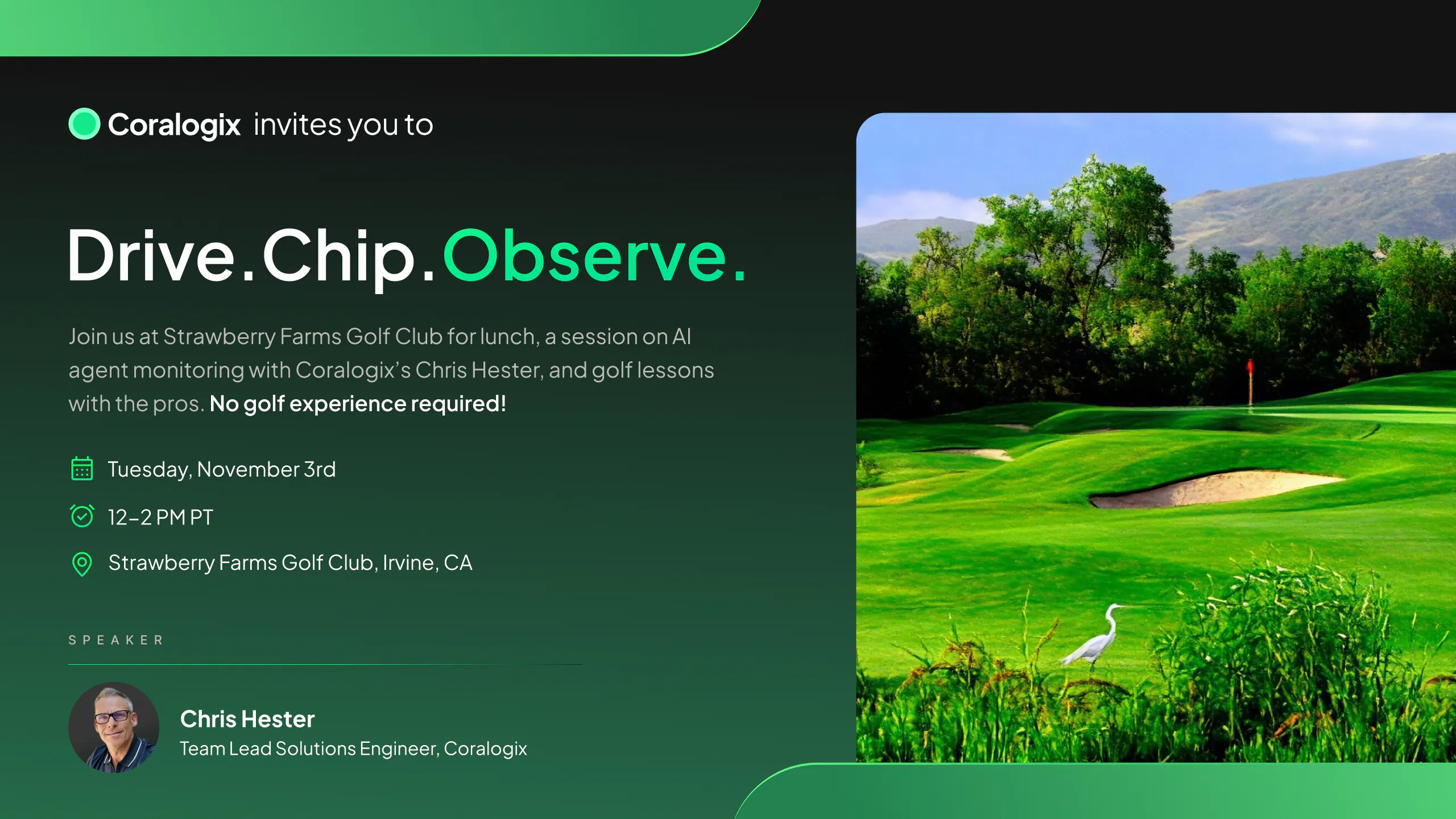 Drive. Chip. Observe.
